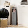 Tangkula Small Bathroom Storage Cabinet with Door, Toilet Paper Holder
