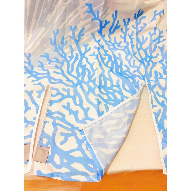 Gipsighila Nautical Split Shower Curtain for Transfer Bench Blue sea