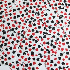 Teardrop Sequin 1.5" Playing Card Clubs Hearts Spades Diamonds White Opaque Couture Paillettes