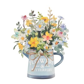 AACORS Paper Pop Up Cards,Floral Eucalyptus Vase 13 Inch Paper Flower Bouquet Greeting Cards with Blank Note Card and Envelope,Spring Cards,Birthday Gifts for Women Kids APUC01