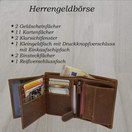 flevado Genuine Leather Wallet, Wings, Eagle, Men's Wallet, Brown, brown, Modern