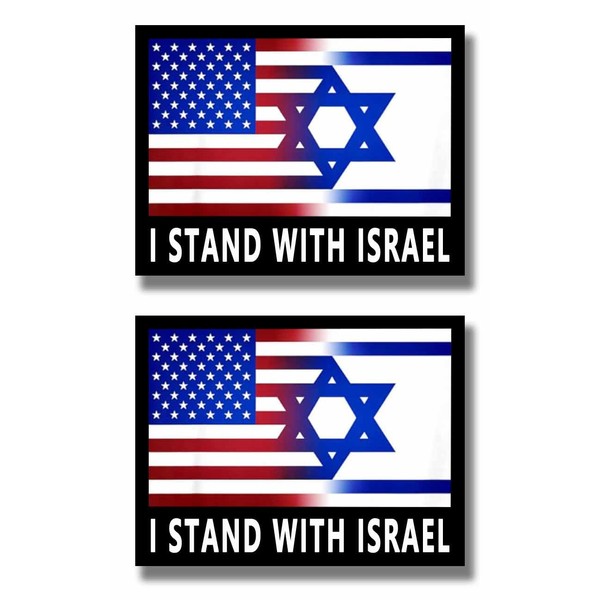 2 Pack I Stand with Israel American USA and Israel Flag Support Israel Car Magnet Auto Truck Fridge Magnetic Decal Bumper Magnet