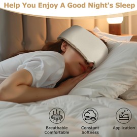 100% Mulberry Silk Sleep Mask,Large Eye Mask for Women Man with Adjustable Band,Eye Cover for Sleeping,Blackout for All Night Sleep, Travel,Nap,Office (Black)