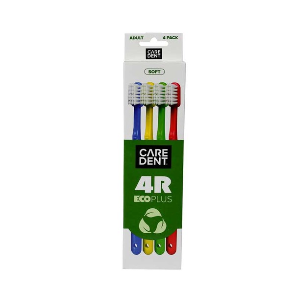 CareDent Toothbrush Adult 4R Eco Plus (4 Pack)