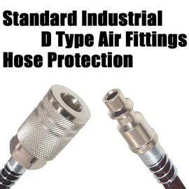 Qolekog Air Blow Gun kit with 16ft Long 8mm OD Coil PU Air Hose Air Duster Blow Gun Kit with PTC Adaptor (Black)