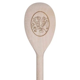 30cm 'Curling Match Action' Wooden Cooking Spoon (SO00025657)