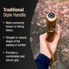 Brazos Rustic Wood Walking Stick, Hardwood, Traditional Style Handle, for