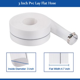 Eastrans 3IN x 100FT Pool Backwash Hose, Heavy Duty Flat Discharge Hose, Weather and Burst Resistant, Best Pool Hoses for Inground Pools, Pool Filter Hose & Pool Drain Hose,6 Bar