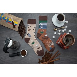 Spox Sox Casual Unisex Funny Crazy Colourful Socks for Men and Women, coffee