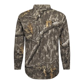 Mossy Oak Men's Standard Long Sleeve Camo Hunting Shirts Cotton Mill, Country Roots, Large