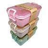 CL Lunch Box 800ml Material Fibra De Trigo Con Cubiertos