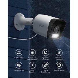 ARENTI 2.5K/4MP Outdoor Surveillance Camera, 2.4G WiFi IP Camera Surveillance Outdoor with App, Full Colour Night Vision, Motion/AI Human Detection, 2-Way Audio, IP65, Outdoor Camera Compatible with