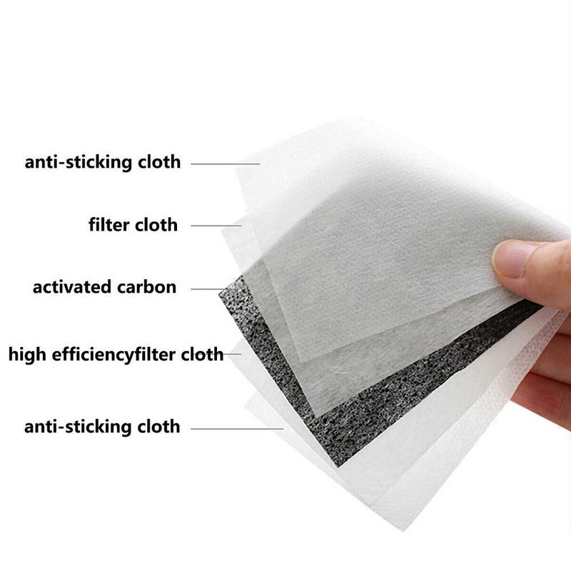 Bubbacare 100 Pcs Activated Carbon PM2.5 Filter Paper 5 Layers