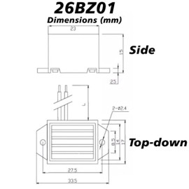 Electronix Express 3 Pack 85dB Buzzer 3-6V DC with Wire Leads, 1.31" x 0.70" x 0.60", Black