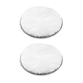 sourcing map 5" Wool Polishing Pad Hook and Loop Buffing Wheel for Orbital Polisher Buffer 2 Pcs