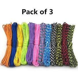 Paracord Bracele Rope, SENRISE 550 Survival Rope 7 Inner Strands Multifunctional Safety Escape Rope for Outdoor/Hiking/Boating/Caving/Camping/Engineering Protection (50Feet-Desert Camo-3Pcs)