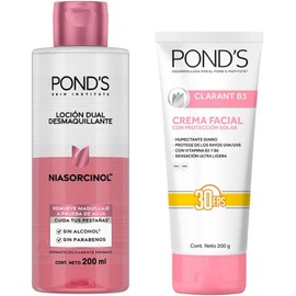 POND'S Kit 2 pzas, Crema Facial Clarant B3 con FPS30 + Loción Desmaquillante