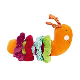 SIGIKID PlayQ 42905 Sorting Toy Worm, Educational Toy, Motor Skills Toy with Rattle: Grip, Sort, Recognise Colours, Learn, for Babies from 6 Months, Multicoloured / Sorting Worm 20 x 12 cm