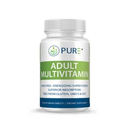 PURE® Adult Multivitamin – Supports Energy & Overall Wellness (90 Capsules, 30 Servings, 1 Month Supply!) with Superior Absorption!