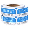 L LIKED 250 Raffle Tickets Rolls, Blue (4 Color Selection),Double