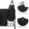 WOWLIVE Laundry Basket with Wheels, 142L Hamper 3 Section with