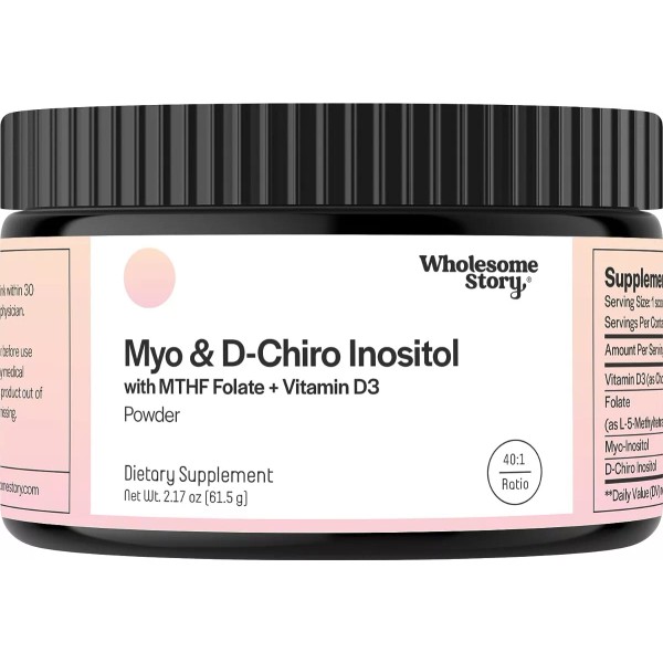 Wholesome Myo Inositol & D-chiro 40:1 (polvo )folato +vitamina D Sabor Sin Sabor
