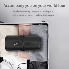 REQO - Organizador de brochas de maquillaje con tapa, soporte para brochas de maquillaje, a prueba de polvo, color negro, bolsa para brochas de maquillaje con cubierta, Negro -, Luz portátil de moda y pequeña