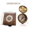 Antique Brass Compass Functional Direction Sailor Article Brown Wood Royal