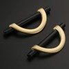 Amerdeco 6 Pack Black Brushed Gold Cabinet Pulls 3.75 Inch(96MM)