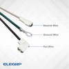 ELEGRP L15630 12AWG Gray LCDI Power Cord Plug for A/C