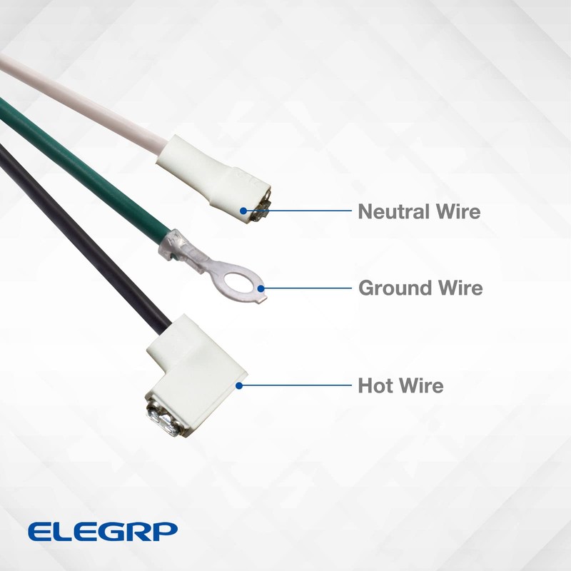 ELEGRP L15630 12AWG Gray LCDI Power Cord Plug for A/C