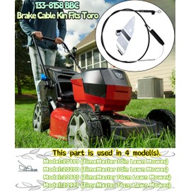 133-8158 BBC Brake Cable Kin Fits Toro 30" Timemaster Fits Model 20199, 20200,20975,20977