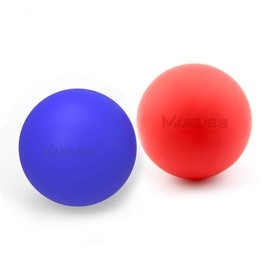 MUEUSS Massage Ball Massage Lacrosse Balls Physical Massage Therapy Ball for Deep Tissue, Trigger Point, Muscle Knot, Yoga & Myofascial Release 2 Packs, Dark-blue & Red