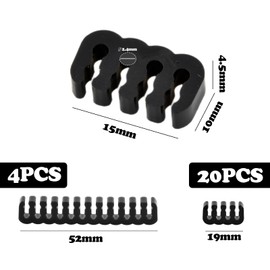 Anseom 24 Pieces Cable Combs, PC cable Extensions Organizer Computer Case Comb Kit 24-pin x 4, 8-pin x 12, 6-pin x 8 for 2.1-3 mm Cable Wire Office Home