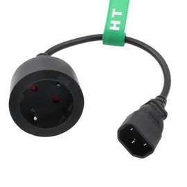 HangTon UPS PDU 10A 250V 電源コードアダプター C14 - Euro Schuko ソケット 3プロング ケーブル (12インチ 1パック)