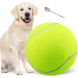 8 Inch Dog Tennis Ball – Inflatable Large Pet Toy for Dogs, Outdoor & Indoor Play, Soft Chew Ball for Small, Medium, and Large Dogs