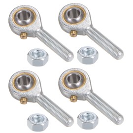 uxcell 4pcs POSB4 1/4" Rod End Bearing 1/4"-28 UNF Male Right Hand Thread, Bearing Steel Rod End Joints with Jam Nut