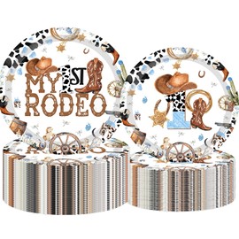 My 1st Rodeo Western Cowboys Birthday Paper Plates My First Rodeo Birthday Party Supplies Cowboys 1st Rodeo Bday My First Rodeo Baby Shower Decor serve 30 guests