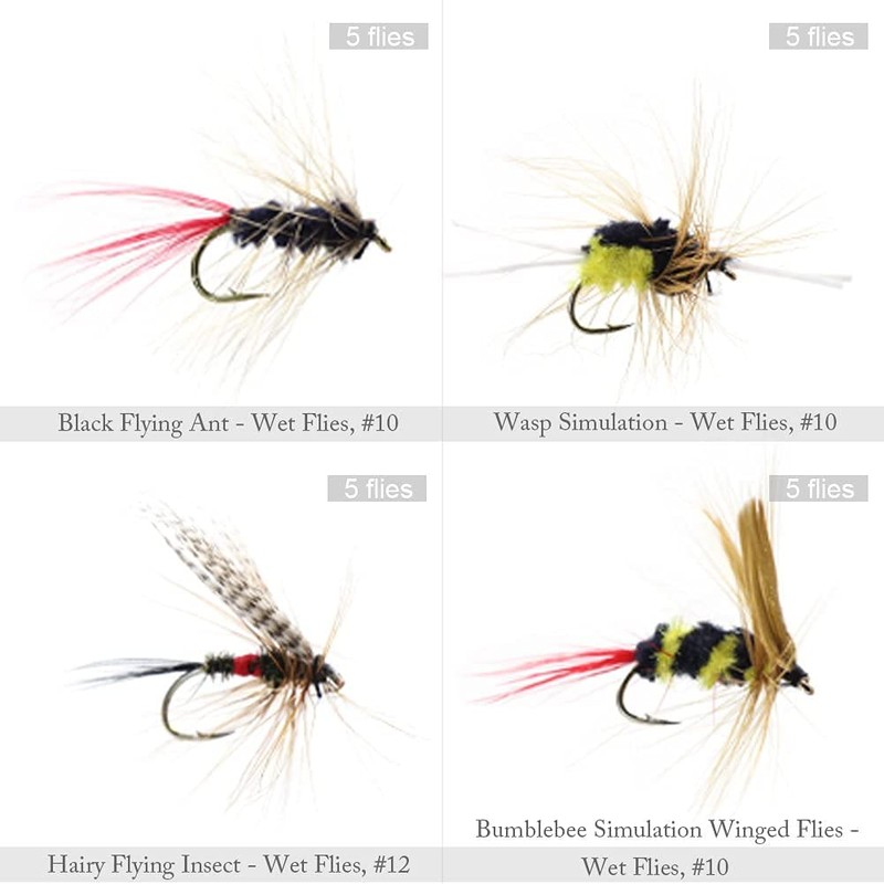 Fly Fishing Dry Flies Wet Flies 120pcs Assortment Kit with