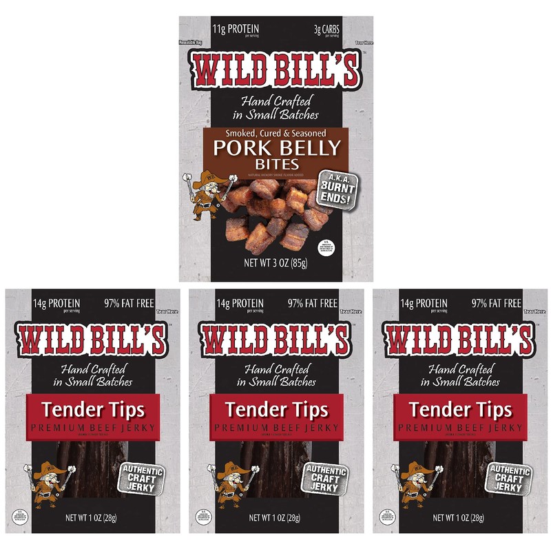 Wild Bill’s 8-Piece Sampler Gift Box (includes beef jerky, bacon