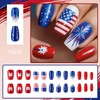 July 4th Independence Day Press on Nails Medium Flower Firework