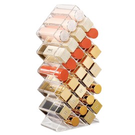 AstraLoom 28-Slot Clear Acrylic Lipstick Organiser & Holder, Durable Lipstick Storage Display Stand for Lip Gloss, Makeup Tubes & Cosmetic Essentials