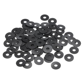 PATIKIL M5 Nylon Flat Washer, 80 Pack 5mm ID 15mm OD 1mm Thick Sealing Spacer Gasket Ring for Faucet Pipe Water Hose Fastener Bolt, Black