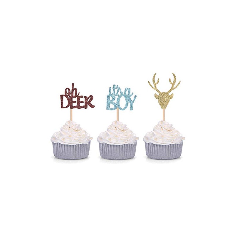 Oh Deer It's A Boy Cupcake Toppers para decoración masculina
