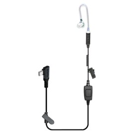 Klein Electronics PTT Surveillance Earpiece with USB C Connector - Acoustic Tube Earpiece, PTT Button & Noise Reducing Mic, Smart USB-C with No Battery Required, Android & Other Phones
