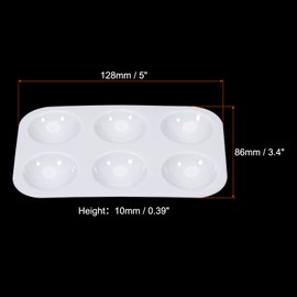 PATIKIL 6 Wells Paint Tray Palette, 6Pcs Rectangular Plastic Painting Pallet Holder for Art Craft Watercolor Gouache Oil Paint
