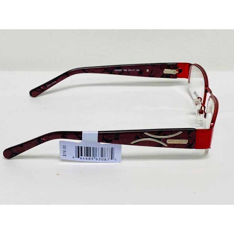 COVERGIRL Womens Covergirl Eyeglasses CG827 Red Half Rim Frames 53