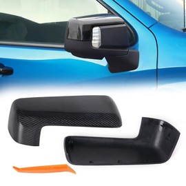 Rearview Mirror Shell Compatible with Chevy Silverado & GMC Sierra 2019-2023, Real Carbon Fiber Side Mirror Caps Replacement for Left & Right