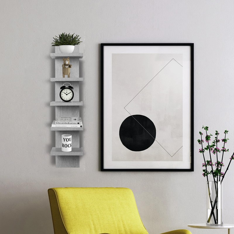 Homaterial 5 Tier Wall Shelf, Floaing Lack Shelf for Storage,
