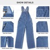 HISEA Boys' Denim Bib Overalls Size 4-16, Boys Youth Relaxed